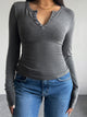 Devine Quarter Button Long Sleeve T-Shirt Trandify Deal