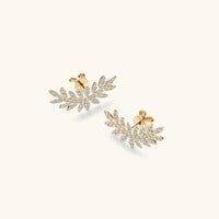 Moissanite 925 Sterling Silver Leaf Shape Stud Earrings Trandify Deal