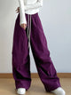 Women’s oversized wide leg drawstring pants in pink – boho chic high-waisted lounge pants