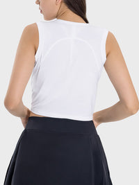 Millennia Drawstring Ruched Wide Strap Active Tank Trandify deal