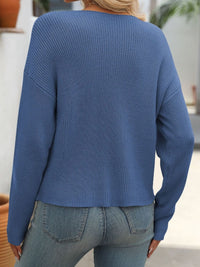 Round Neck Long Sleeve Sweater Trandify Deal