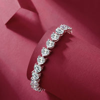 24 Carat Moissanite 925 Sterling Silver Heart Bracelet Trandify Deal