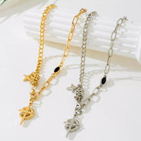 Dainty 18K Gold Cross Pendant Necklace for Women