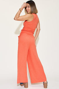 Basic Bae Full Size Ribbed Tank and Wide Leg Pants Set Trandify Deal