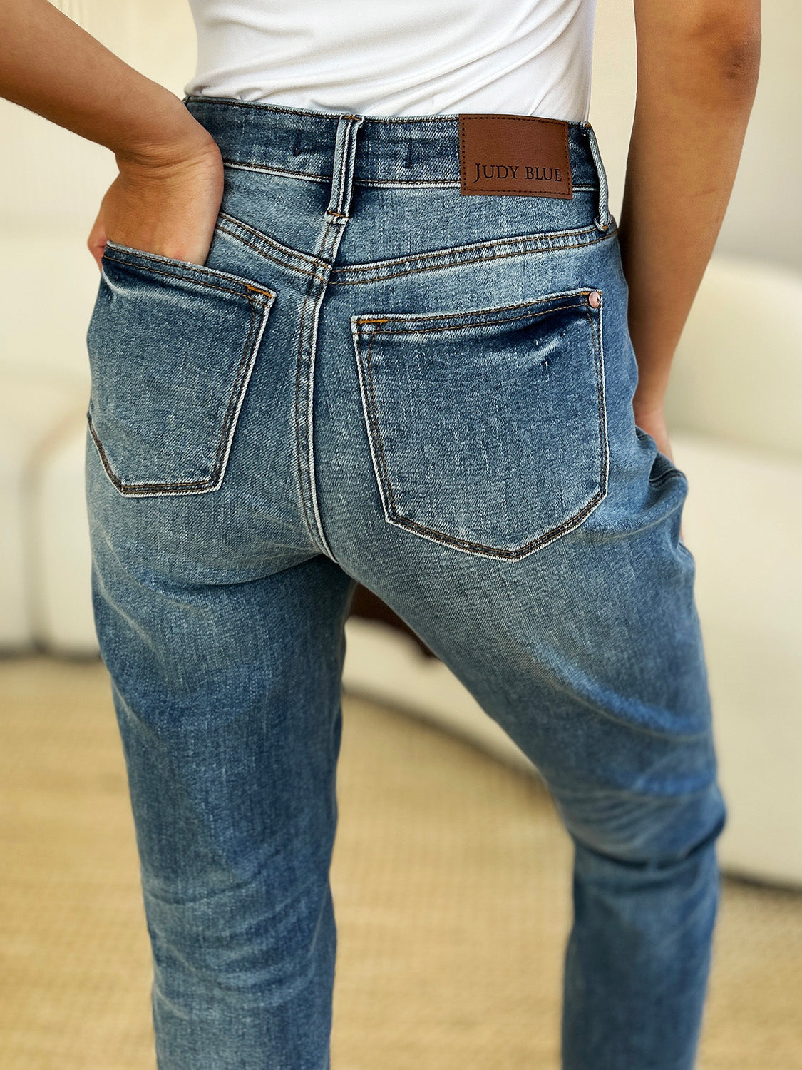 Judy Blue Full Size Mid Rise Rigid Magic Release Hem Jeans - Trandify Deal