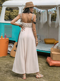 Waffle-Knit Tied Spaghetti Strap Dress Trandify Deal