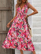 Perfee Ruffled Smocked Printed Sleeveless Dress Trandify deal