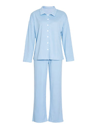 Collared Neck Long Sleeve Top and Drawstring Pants Set Trandify Deal