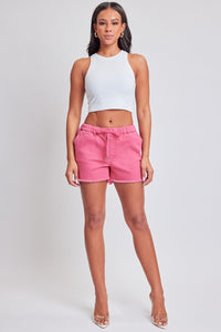 YMI Jeanswear Full Size Drawstring Raw Hem Shorts Trandify deal
