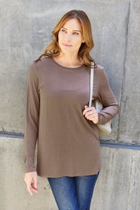 Basic Bae Full Size Round Neck Long Sleeve Top Trandify Deal