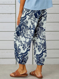 Printed Tied Cropped Pants Trandify deal