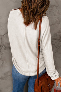 Double Take Full Size Round Neck Long Sleeve T-Shirt Trandify Deal