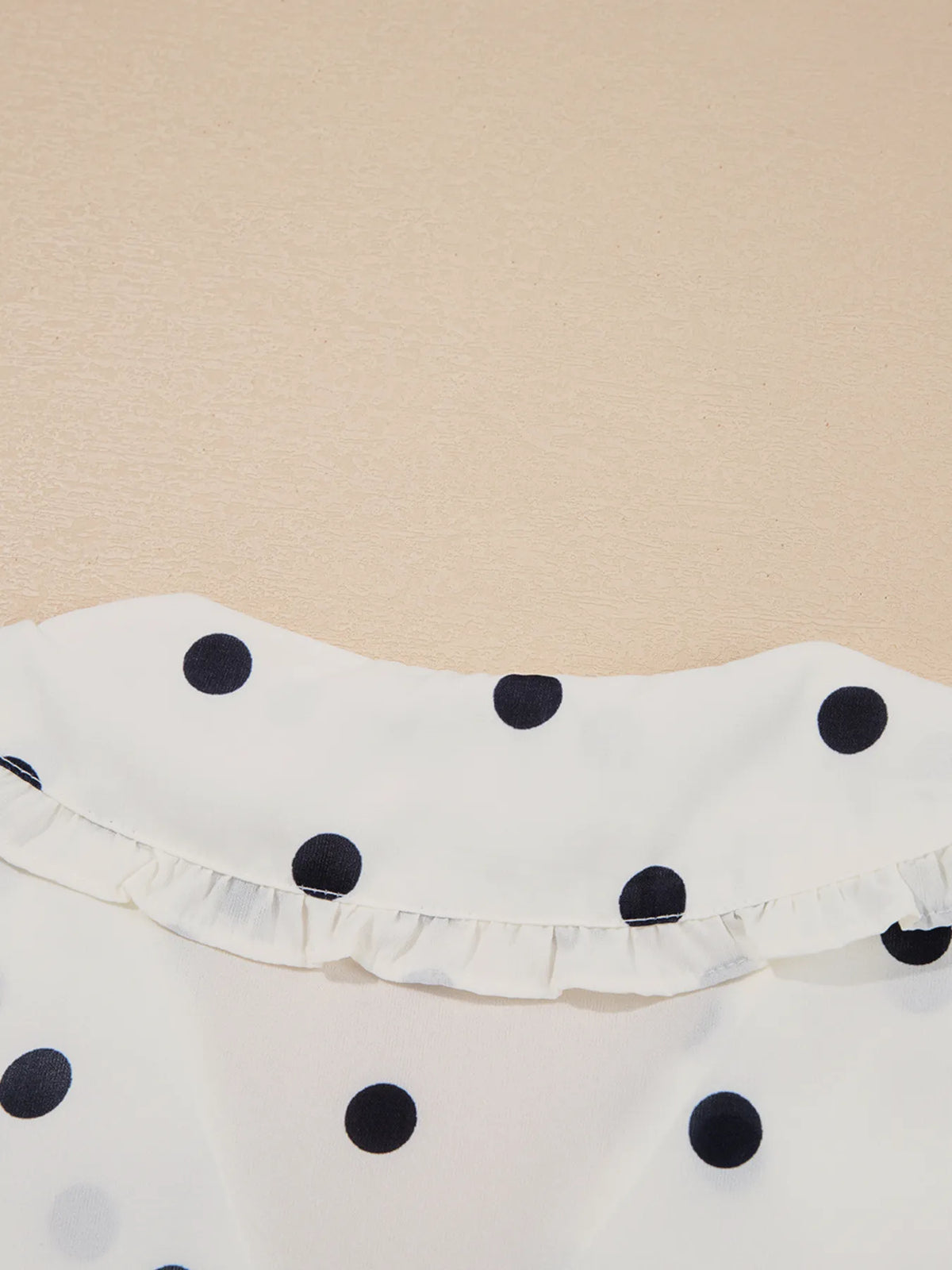 Polka dot collared puff sleeve peplum top for women – trendy vintage blouse – TrandifyDeal