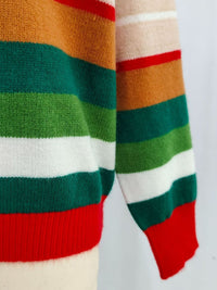 Contrast Striped Round Neck Long Sleeve Sweater Trandify Deal