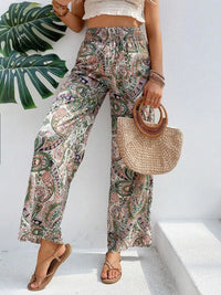 Printed Wide Leg Pants Trandify deal
