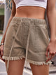 Drawstring Raw Hem Denim Shorts Trandify deal