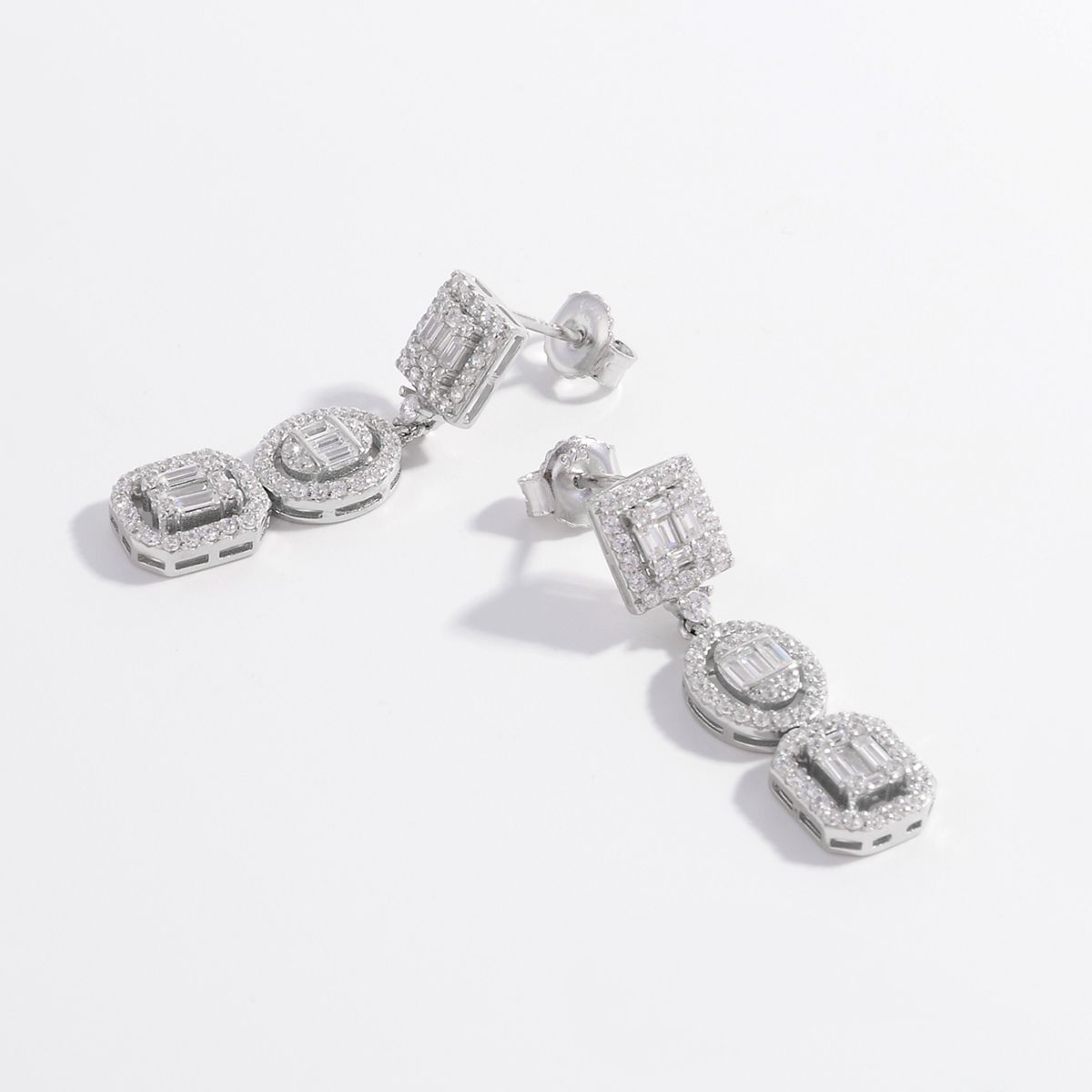 925 Sterling Silver Inlaid Zircon Earrings Trandify Deal