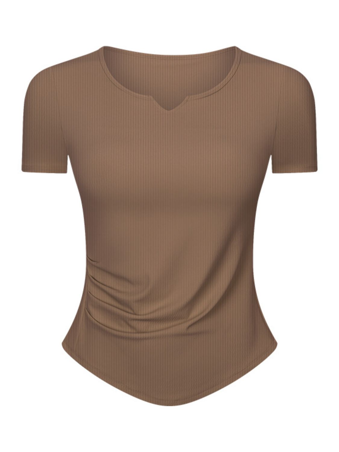 Notched Short Sleeve Active T-Shirt Trandify Deal
