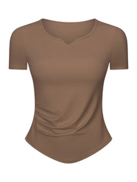 Notched Short Sleeve Active T-Shirt Trandify Deal