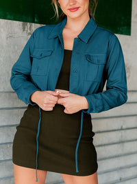 Button Up Long Sleeve Jacket Trandify Deal