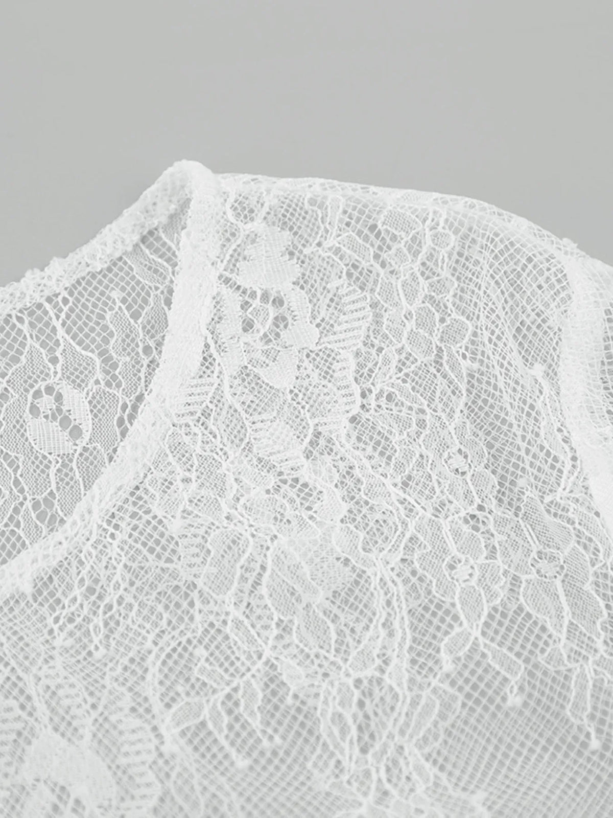 Elegant Sheer Lace Long Sleeve Blouse for Women – Floral Boho Chic Top