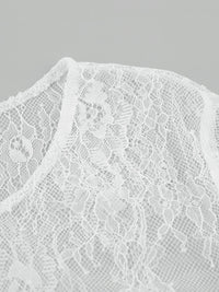 Elegant Sheer Lace Long Sleeve Blouse for Women – Floral Boho Chic Top