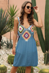 Geometric V-Neck Spaghetti Strap Cover Up Dress Trandify deal