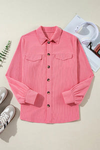 Collared Neck Long Sleeve Shirt Trandify Deal