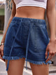 Drawstring Raw Hem Denim Shorts Trandify deal