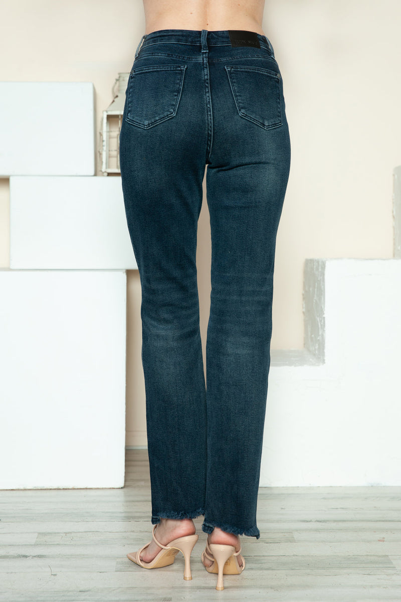 Judy Blue Full Size Button Fly Hem Destroy Straight Jeans Trandify Deal