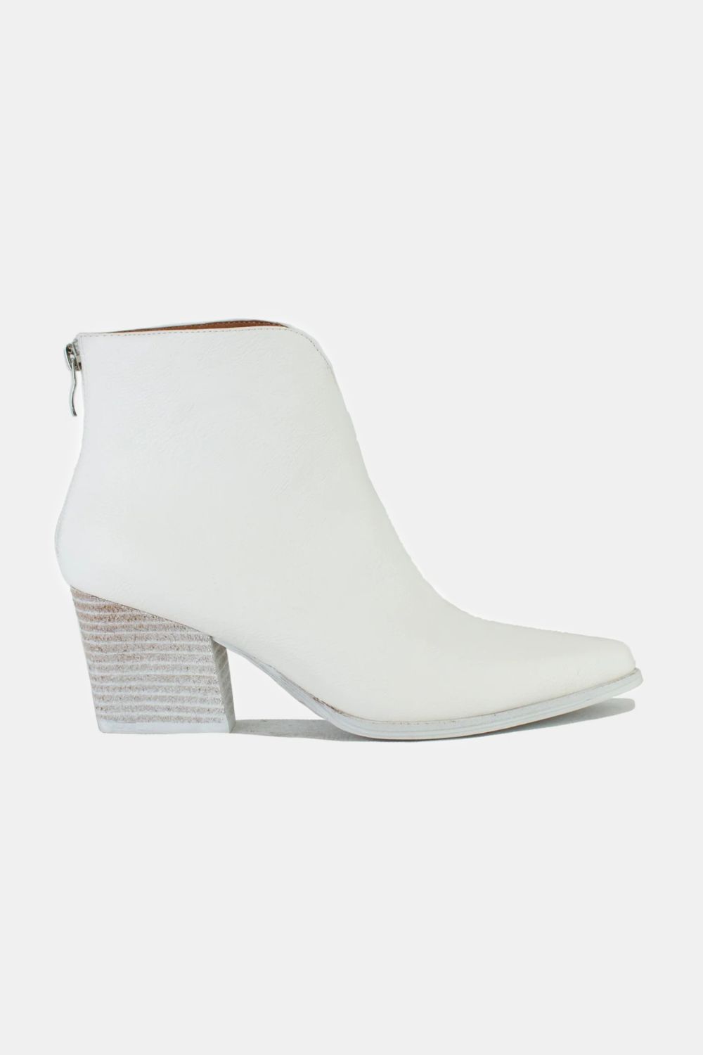 Beast Fashion PU Leather Block Heel Boots with Back Zippers Trandify Deal