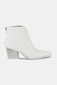 Beast Fashion PU Leather Block Heel Boots with Back Zippers Trandify Deal
