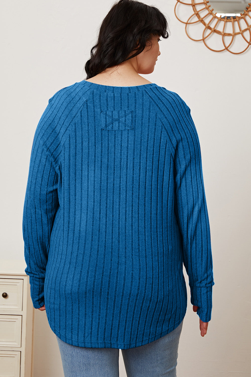 Basic Bae Full Size Ribbed Thumbhole Sleeve T-Shirt Trandify Deal