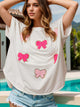 Bow Round Neck Short Sleeve T-Shirt Trandify deal
