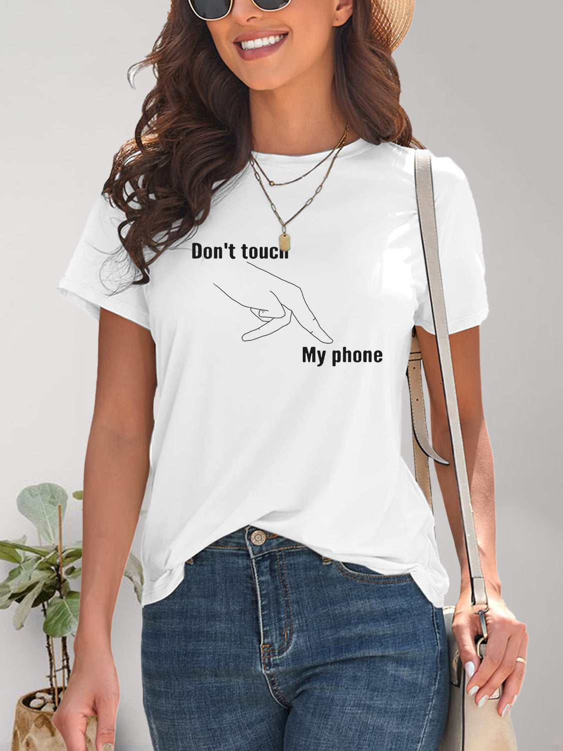 Graphic Round Neck Short Sleeve T-Shirt Trandify deal