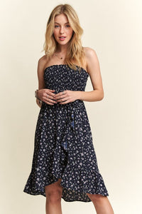 ADORA Smocked Floral Tube Dress with Pockets Trandify Deal