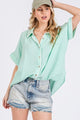 Boho Women’s Gauze Shirt with Contrast Trim – Stylish Casual Blouse