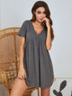 V-Neck Short Sleeve Lounge Dress Trandify Deal
