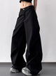 Plus size wide leg pants for women – breathable relaxed fit trousers in black
