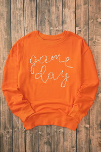 GAME DAY Round Neck Long Sleeve Sweatshirt Trandify Deal