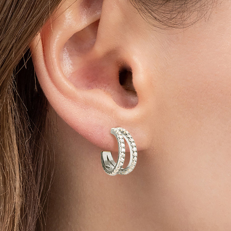 Moissanite 925 Sterling Silver C-Hoop Earrings Trandify Deal
