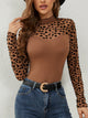 Heart Mock Neck Long Sleeve T-Shirt Trandify Deal