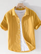 Breathable Plus Size Men’s Shirt – Lightweight Short Sleeve Button-Up – Office & Vacation Style