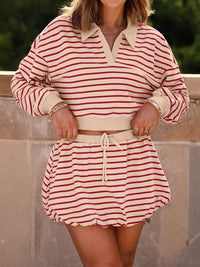 Cropped Sweater and Bubble Skirt Set | Casual Outfit Coordinated