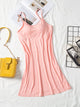Round Neck Spaghetti Strap Cami Dress with Bra Trandify Deal