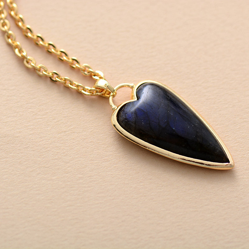 Copper Labradorite Heart Shape Necklace Trandify Deal