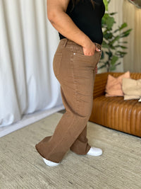 RFM Full Size High Rise Garment Dye Wide Leg Jeans Trandify Deal
