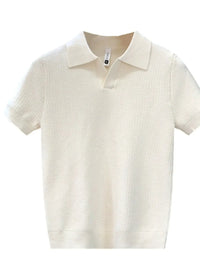 Men's Plus Size Textured Knit Polo Shirt - Ribbed Slim Fit