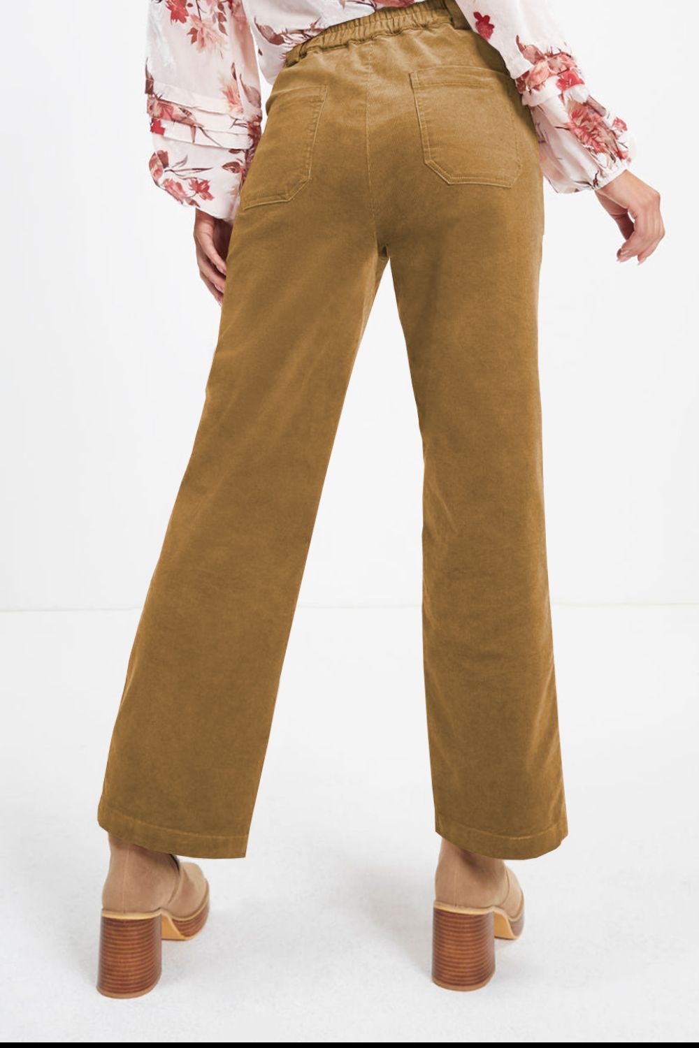 Half Elastic Waist Straight Pants Trandify Deal