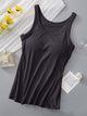 Round Neck Tank with Bra - Trandify Deal